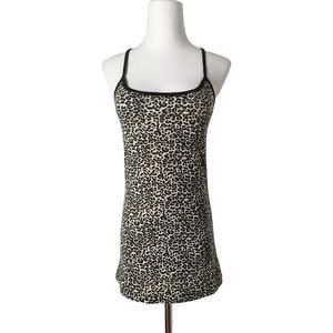 🐆 leopard print suspender mini dress